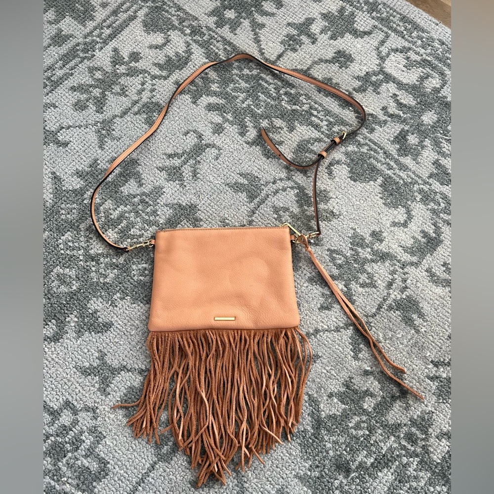 Rebecca Minkoff fringe brown crossbody purse